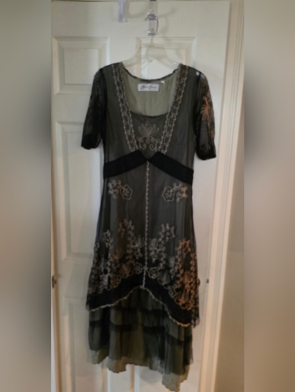 Hopeless Romantic Vintage Style Bridgerton Titanic Dress Feminine Sheer Overlay